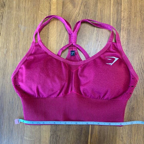GYMSHARK Seamless Workout Bra Womens XS Sports Bra Beet Crossback Discontinued - Picture 6 of 6